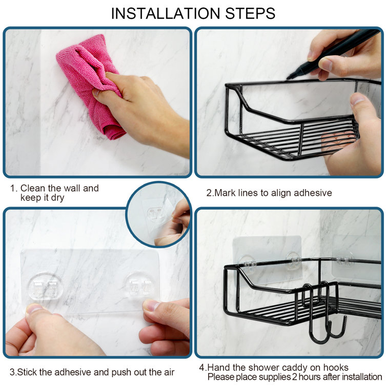 Rebrilliant Ingrun Adhesive Stainless Steel Shower Caddy & Reviews