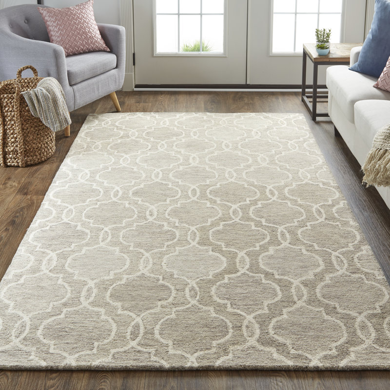 Blaide Hand Tufted Wool Geometric Indoor Rug, Rectangle 10' x 14'