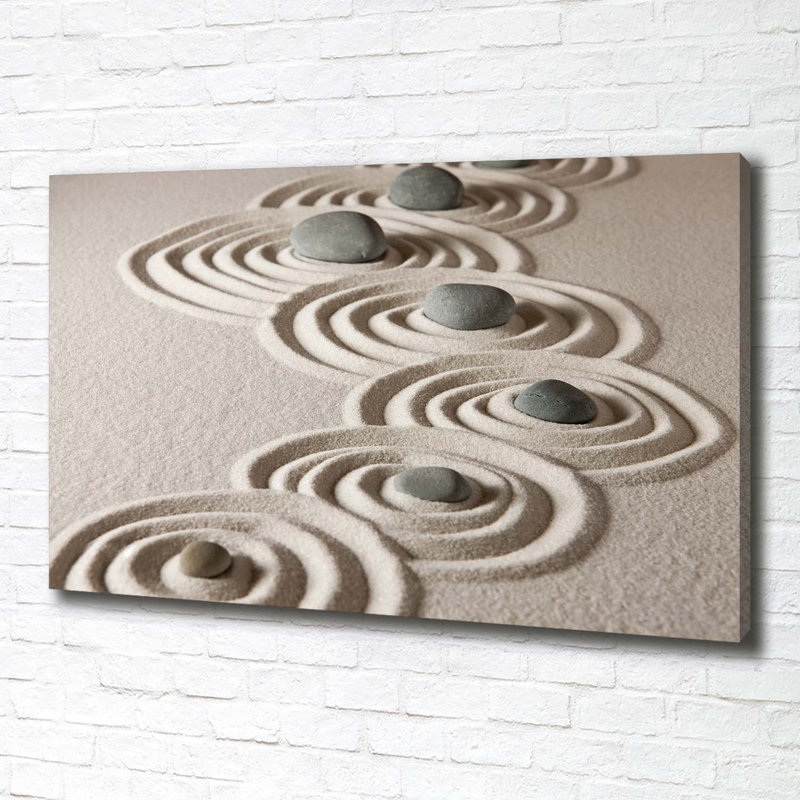 Zen Stones Sand - Wrapped Canvas Print