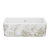 Lancaster 30" Single Bowl Farmhouse Apron Front Fireclay Kitchen Sink With Metallic Design