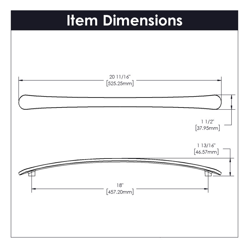 Vale Collection Pull, Satin Nickel, 18" inch