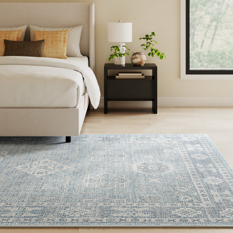 Hopkins Hand Tufted Oriental Indoor Rug, Rectangle 5' x 7'6"