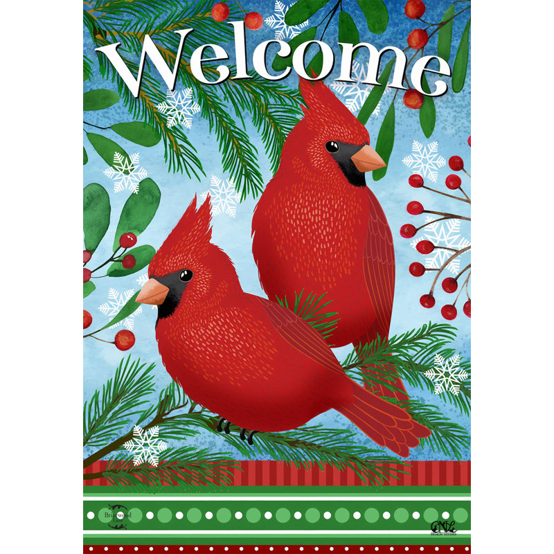 Drapeau de jardin Welcome Cardinals