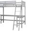 Lit mezzanine simple avec 2 bureaux intégrés en forme de L, bois gris - ajout de chambre à coucher-1013709648