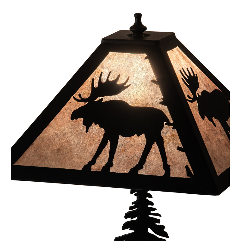 Lampe de table noire 21 po Deasia, Argent