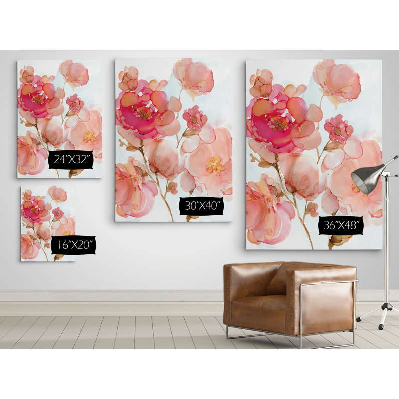 Pivoines vives - reproduction sur toile, H 16 po x l 20 po x P 1,5 po