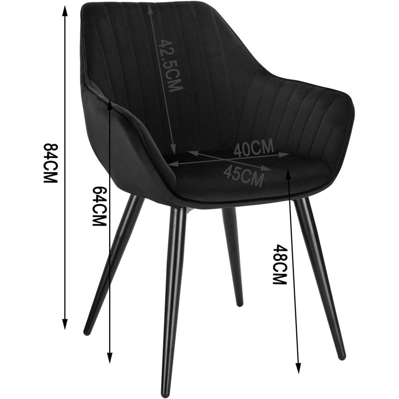 Lyn Upholstered Dining Chair, Black