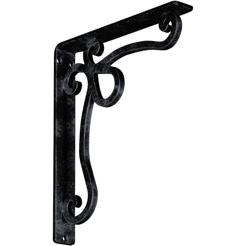 Support en fer forgé Orleans, Étain antique, H 12 po x l 1,5 po x P 10 po