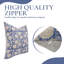 Housse de coussin en lin épais et imprimé à la main Fabribine Sudhrasan Jaal - Coussin décoratif bleu marine pour canapé, lit et chaises d'appoint-1053784707
