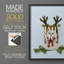 «Christmas Fluffy Owl and Antler», reproduction encadrée - bois massif-2086324110-2086324099