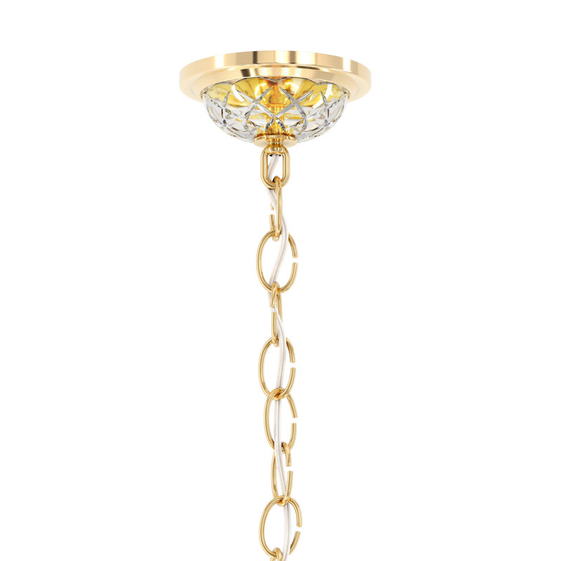 Sterling 12 Light 29in x 30in Two-Tier Chandelier in Gold with Clear Heritage Handcut Crystals, Gold, Chinese (K9)