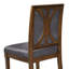 L'ensemble de table 7 pièces comprend une table ronde en bois et 6 chaises en similicuir gris foncé à haut dossier, finition noyer antique.-1290397618-1290397619-1290397622