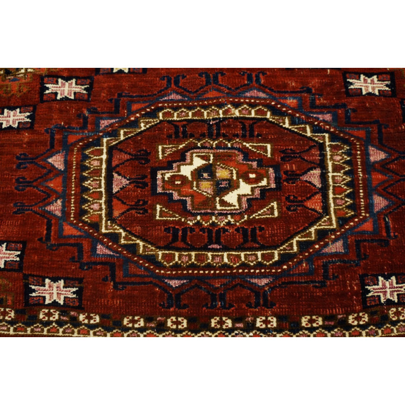 Antique Turkmaan - Tekke Turkmenistan Geometric Knotted Rug