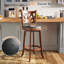 Tabouret pivotant rembourré avec structure en bois massif-891600378-891600376