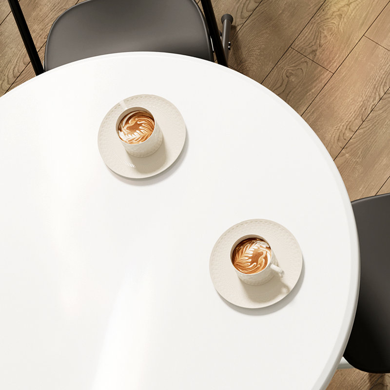 Table de jeu commerciale pliable en plastique de 2,6 pi pour table d'intérieur et d'extérieur sans assemblage requis, Blanc