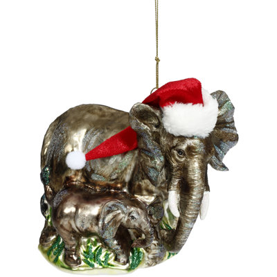 Elephant And Baby Ornament - 5 Inches Set Of 6