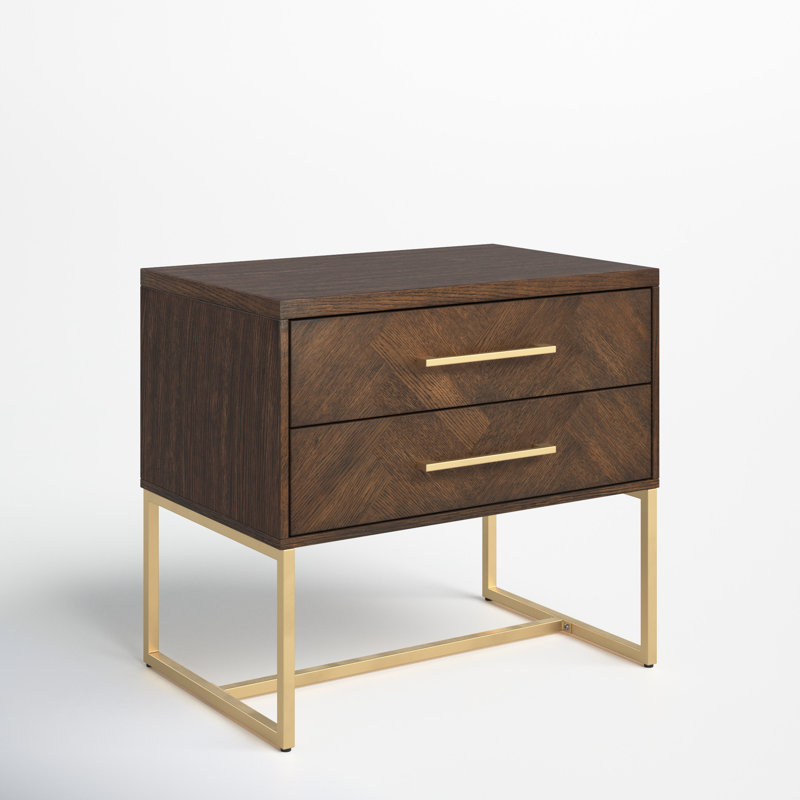 Sheldon 2 - Drawer 29.5" Nightstand, Walnut