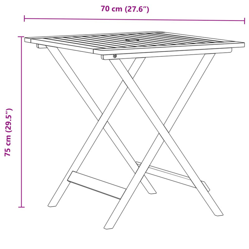 2 - Person Wood Patio Dining Set with Square Table