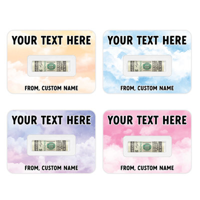 Paquet de 4 porte-monnaies personnalisés pour Noël, porte-cartes-cadeaux en argent, bourre de bas de Noël aquarelle, 5 x 7 po