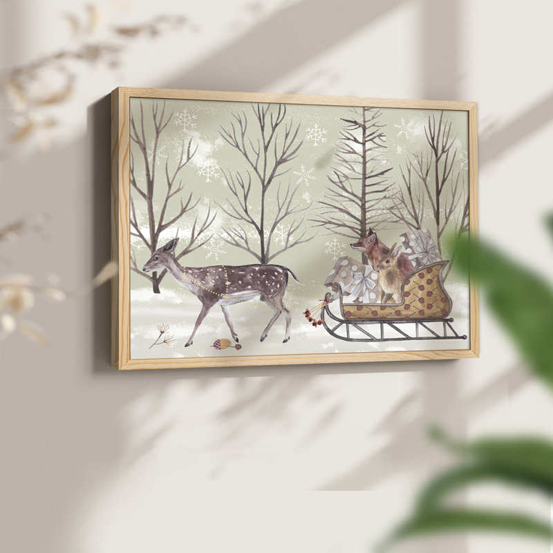 Christmas Time II - Reproduction encadrée - Restickable, H 8 po x l 10 po, Naturel