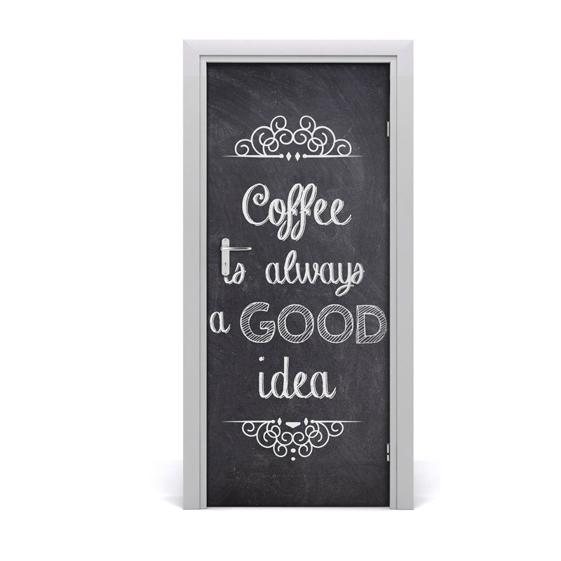 Coffee Collage Door Decal, 80.7" H x 33.4" W