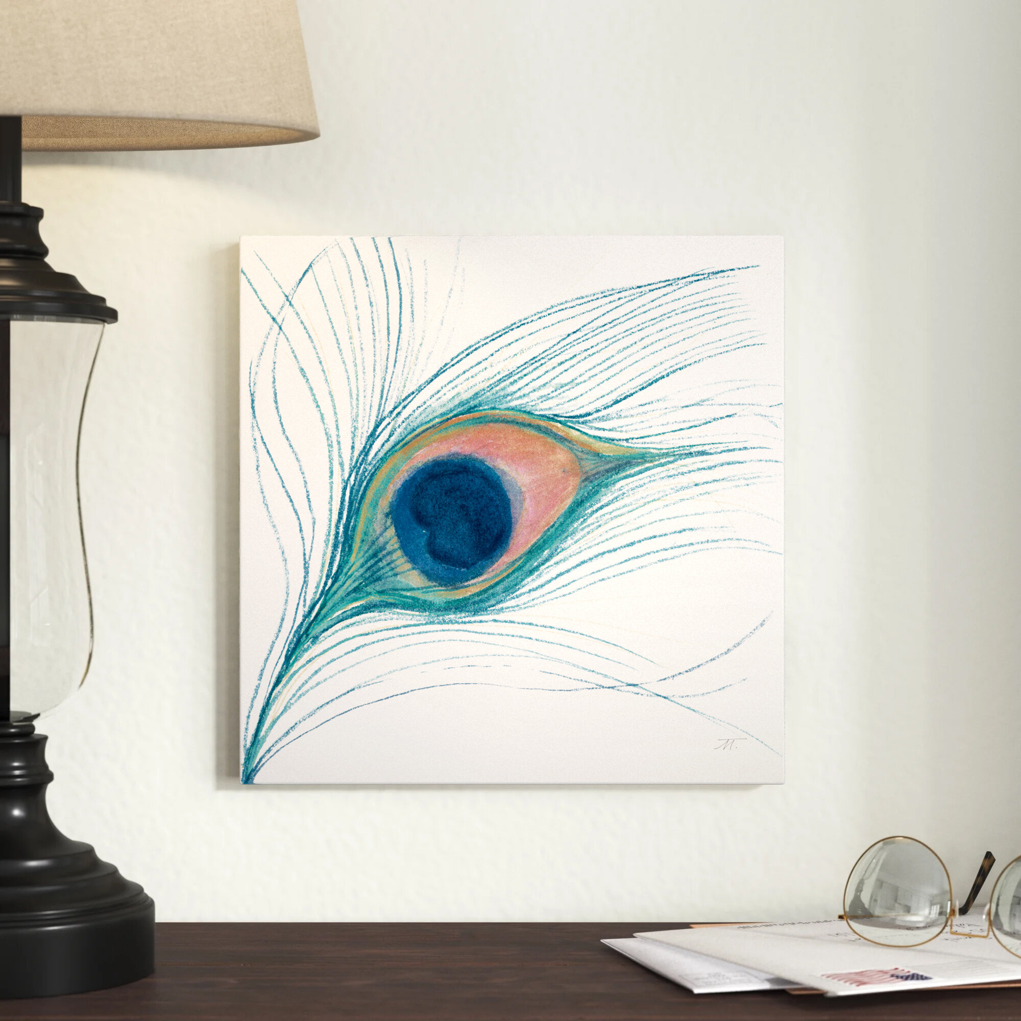 peacock feather painting