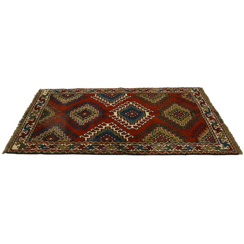 Tapis décoratif en laine noué à la main de conception unique 3 pi 4 po x 6 pi 3 po noué à la main new age antoinio