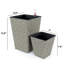Paquet de 2 pots à fleurs Derince - Osier tissé à la main - Carré fin-946201013-991177506