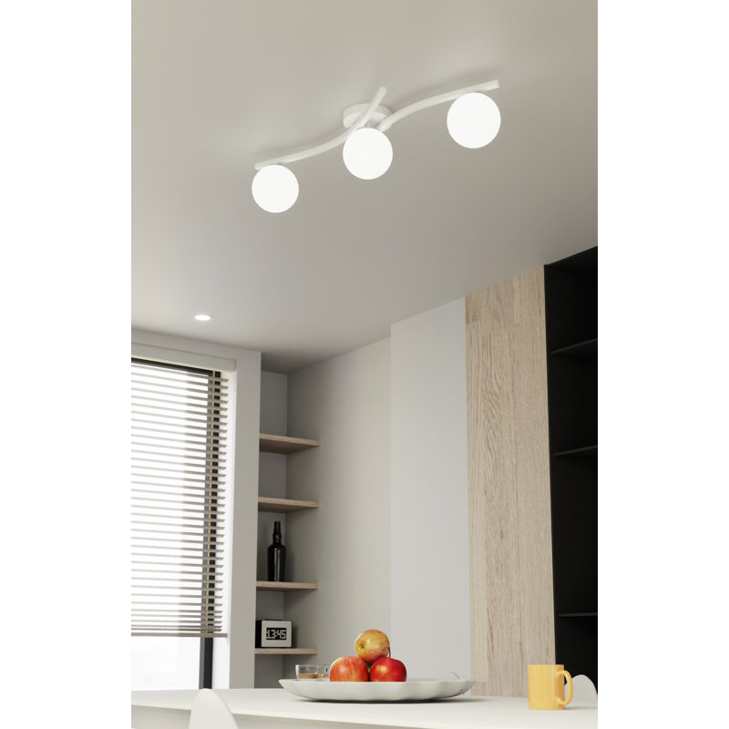 Davarius Flush Mount, White/Opal