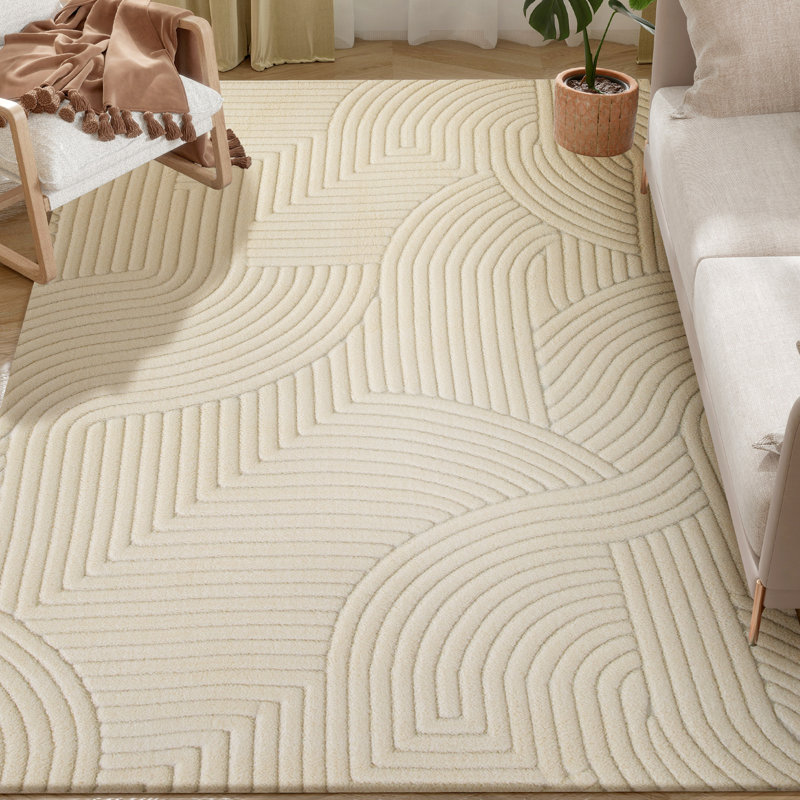 Solid Colour Jacquard Area Rug, Square 160 cm