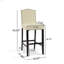 Ensemble de 2 tabourets de bar, tabourets de bar rembourrés pour îlot de cuisine, pieds en bois d'hévéa et similicuir avec capacité de poids de 300 lb-220360212