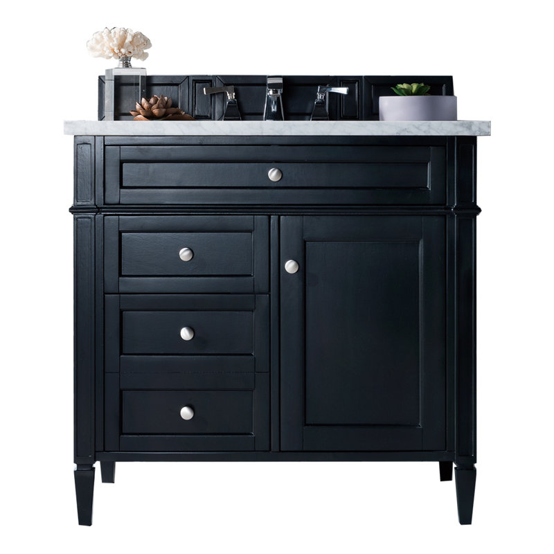 Brittany 36'' W Single Bathroom Vanity Base, Black Onyx