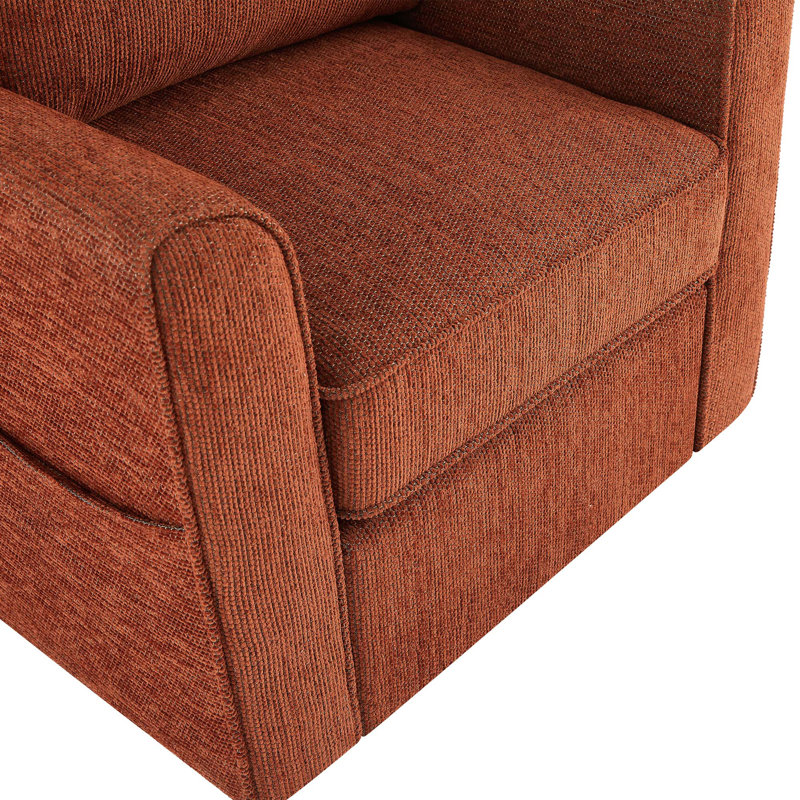 Upholstered Swivel Armchair, Red