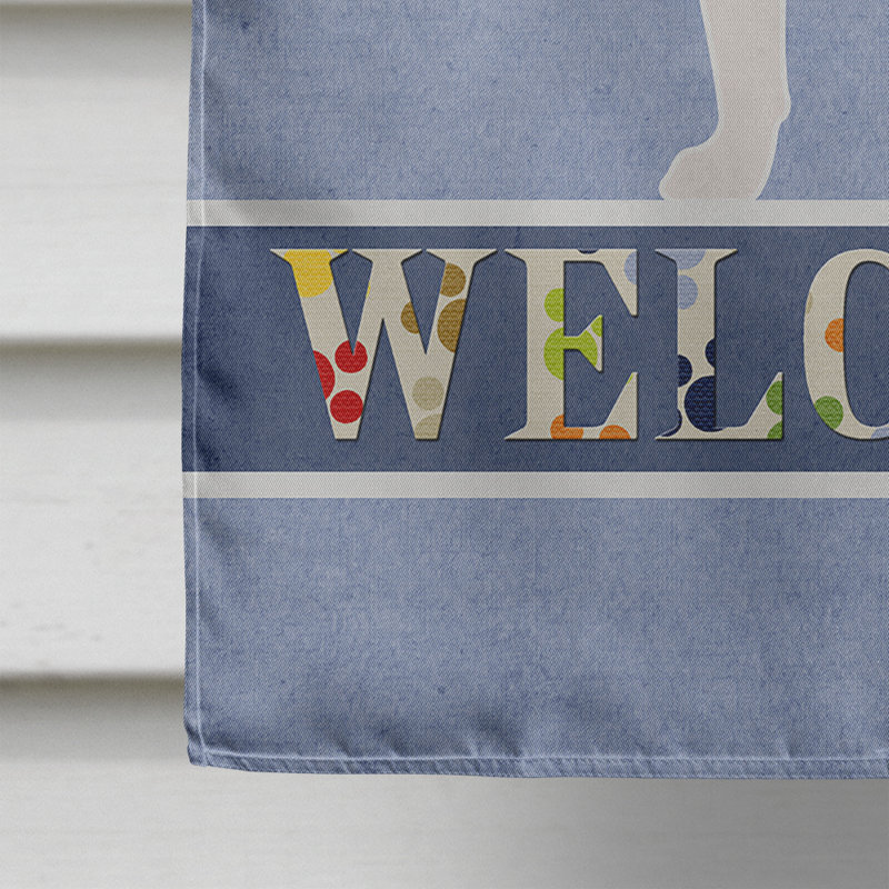 Polyester 2 côtés 40 x 28 po welcome drapeau maison, Husky sibérien