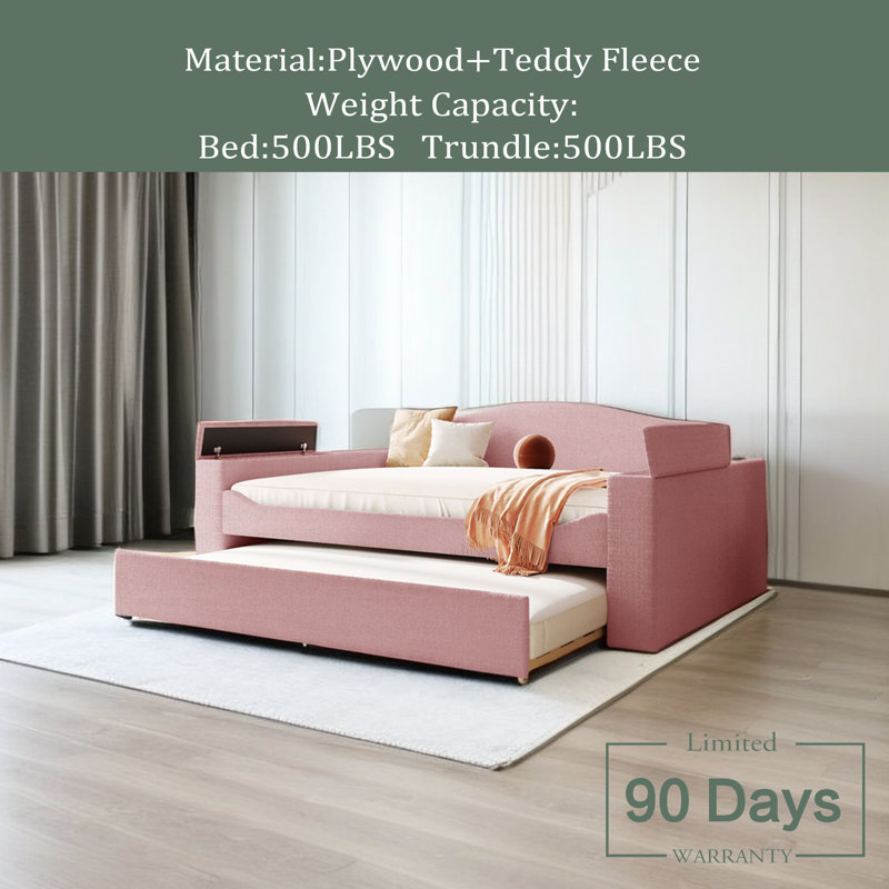 Gonzalo Upholstered Daybed, Pink