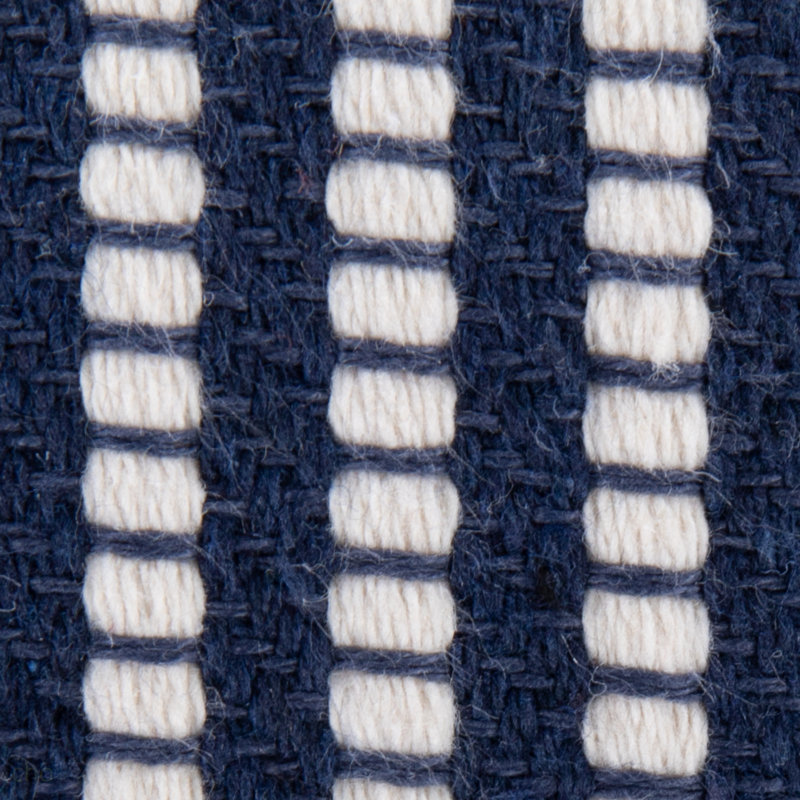 Pouf rond en tissu tricoté bleu et blanc par Lumisource, Bleu / blanc