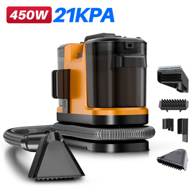 BSNAW Carpet Cleaner Machine 21Kpa Powerful Suction, Portable Carpet Cleaner with Cleaning Tools&Self-cleaning Upholstery Cleaner for Cars, Sofa, Yellow