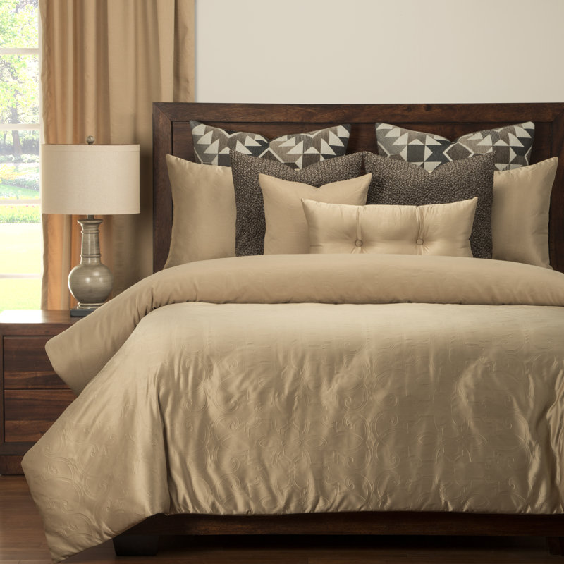 Gateway Traditional Satin Duvet Cover & Insert, Queen, Wheat