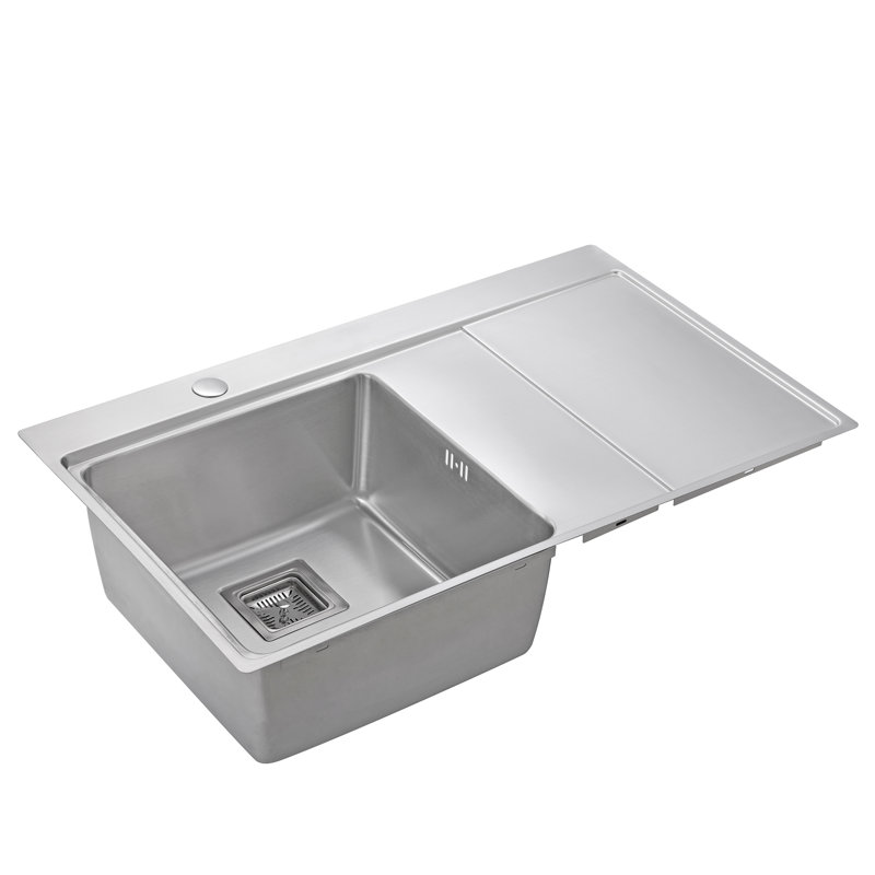 Belfry Kitchen Nicarete 520mm W Single Bowl Stainless Steel Drop-In Kitchen Sink with 1 Faucet Hole