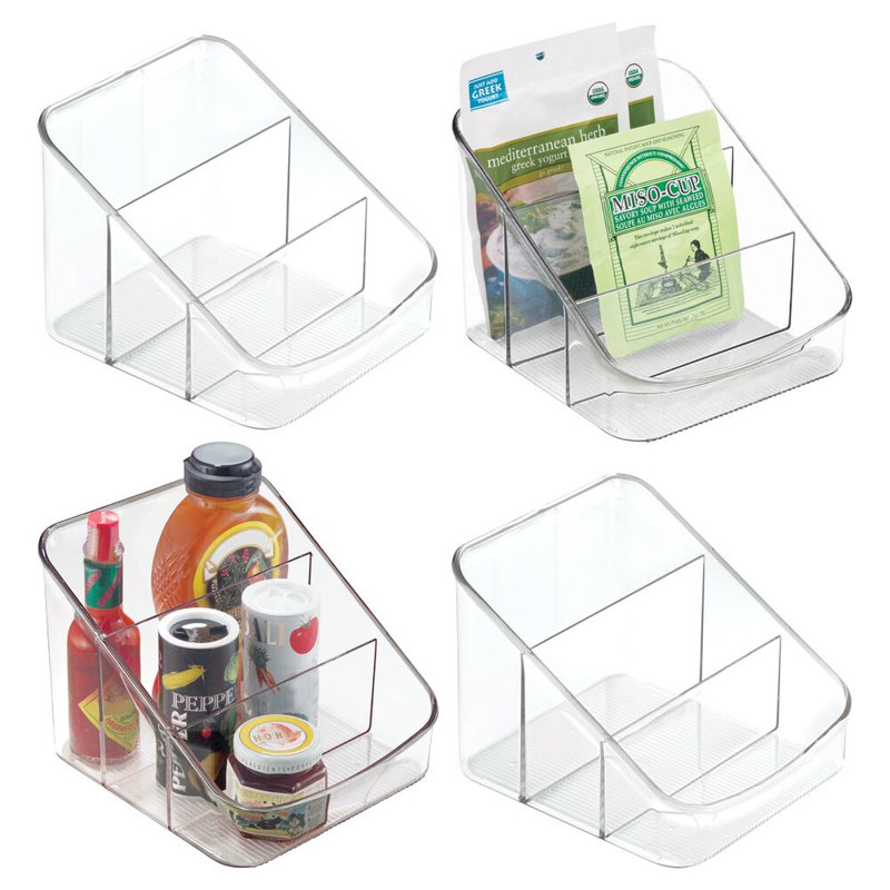 Ensemble de 4 compartiments divisés pour la cuisine et le garde-manger iDesign - Ensemble de 4 - Transparent