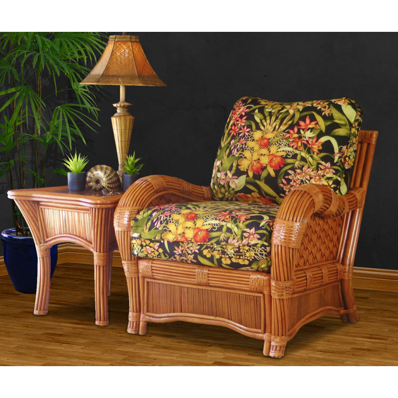 Fauteuil à housse large de 34 po Sizemore, Sunblue lessandra