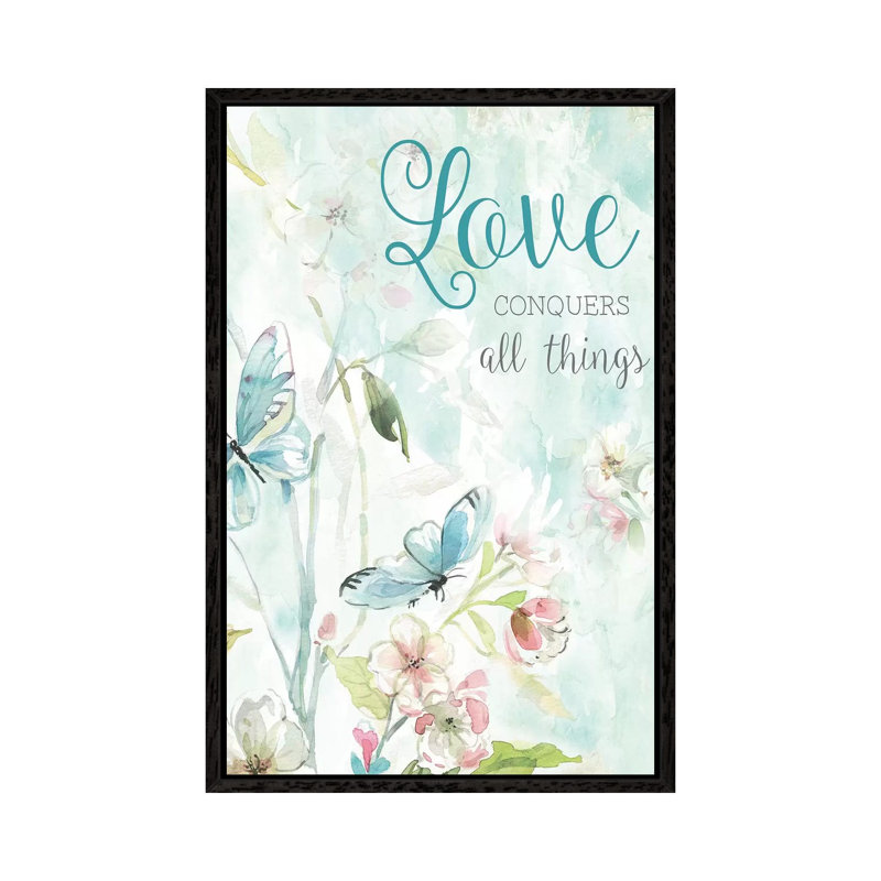 Love Conquers by Carol Robinson - Print on Canvas, 66.04 cm H x 45.72 cm W, Black Framed