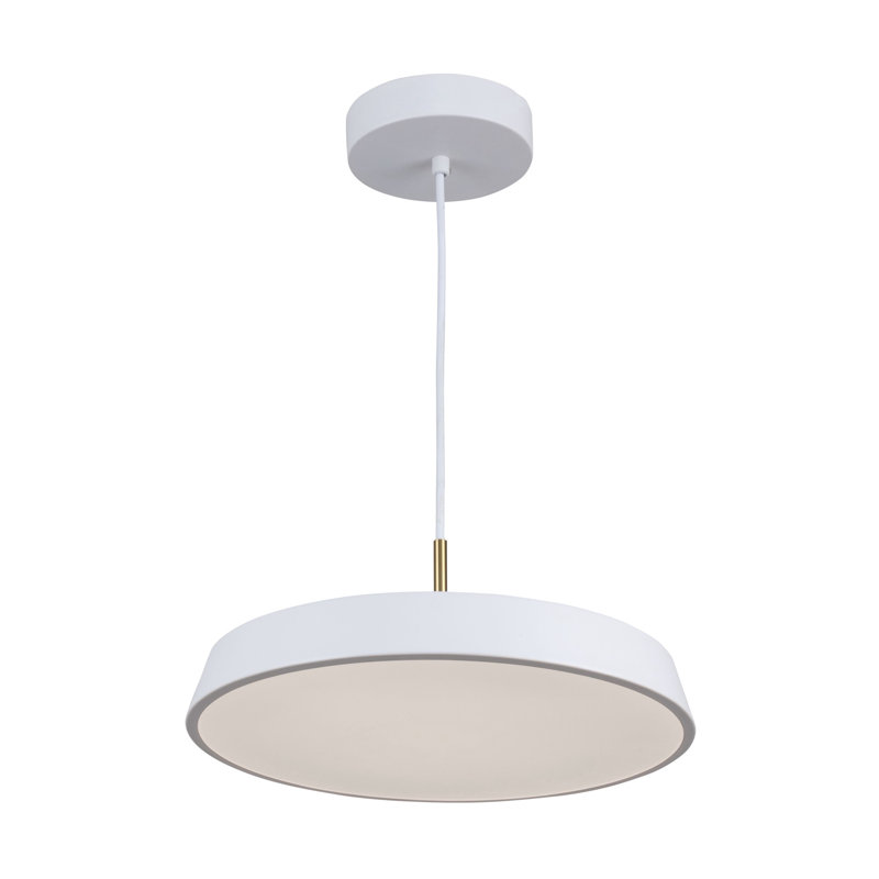 Luminaire suspendu 1 lumière Relyea - noir 12 po, Blanc, Blanc