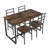Five-piece set table and chair with backrest, industrial style, solid structure-1065907646-1065907644-1065907523