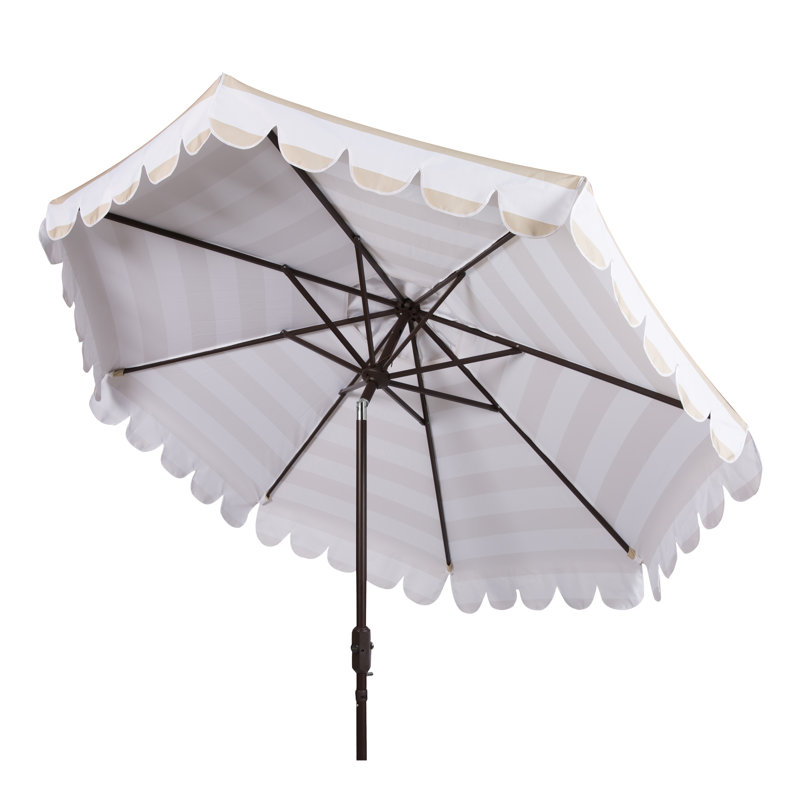 Parasol de plage 11 pi Avalee, Beige / Blanc