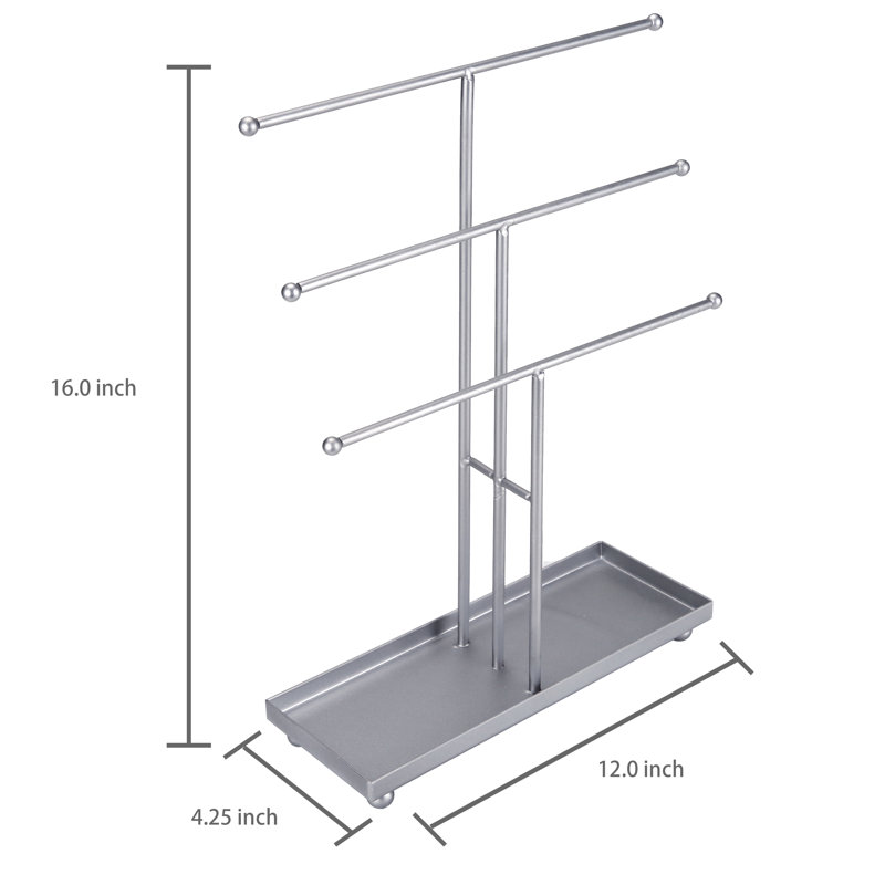 3 Tier Metal Jewellery Stand, Silver