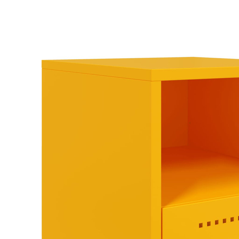 Angeliese 36cm W Steel Bedside Table, Mustard Yellow