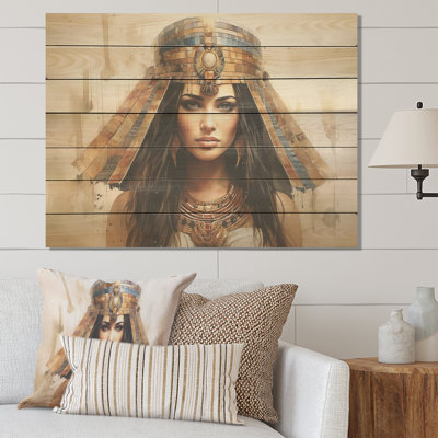 Pharaon doré et égyptien, beauté égyptienne II - Égypte sur bois