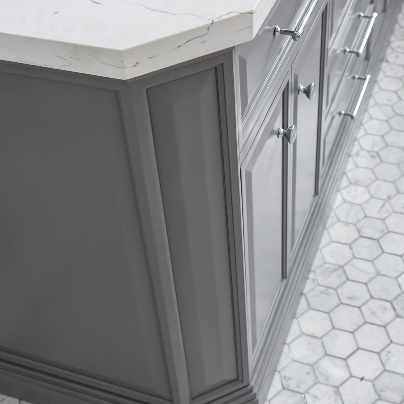 Palace 72'' W Double Vanity, Cashmere Gray, Polished Chrome