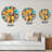 Cute Brown Teddy Bear with Blue Hearts - Children's Art Wall Clock-1199964054